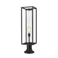 Z-Lite Dunbroch 1 Light Outdoor Pier Mounted Fixture, Black & Clear 584PHBR-553PM-BK